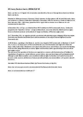 A preview of a PDF biography for Harris, Henry Gordon